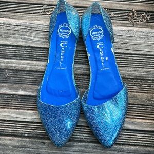 Jeffrey Campbell Blue Glitter Jelly Flats